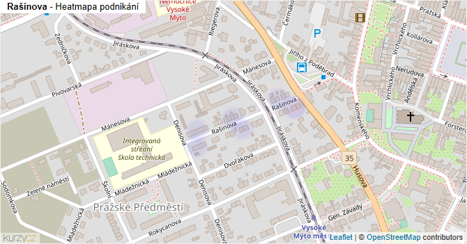 Rašínova - mapa podnikání