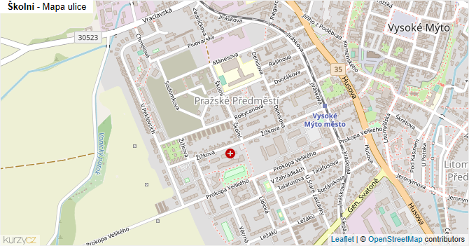 Školní - mapa ulice