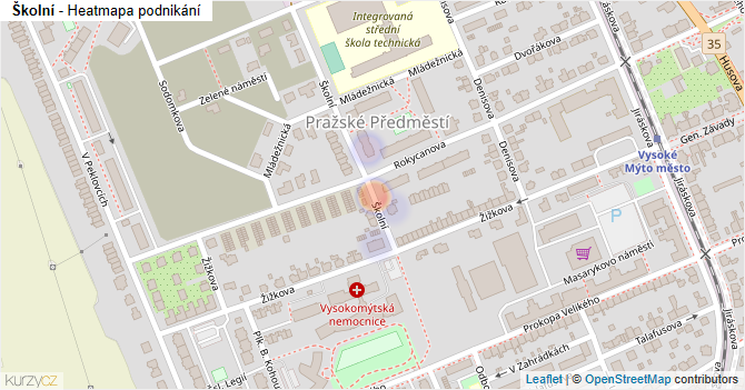 Školní - mapa podnikání