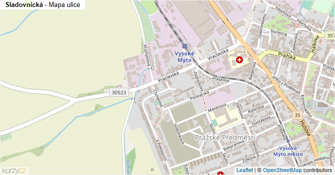 Sladovnická - mapa ulice