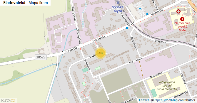 Sladovnická - mapa firem