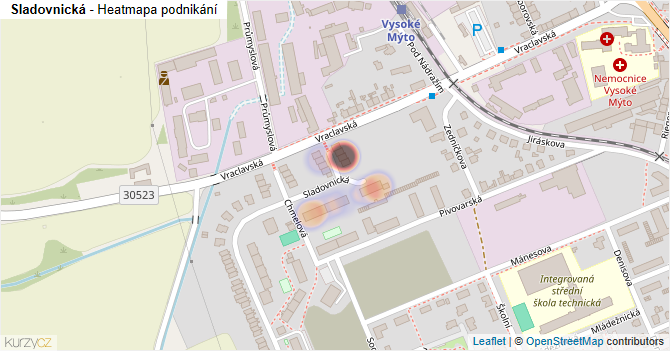 Sladovnická - mapa podnikání