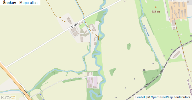 Šnakov - mapa ulice