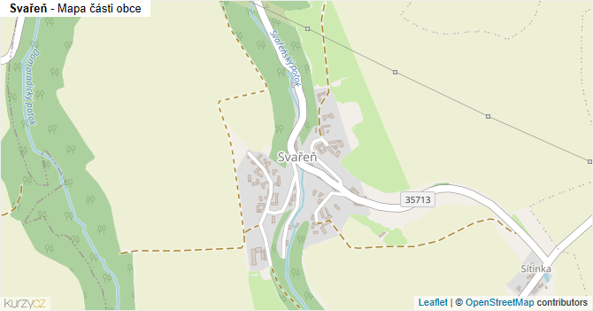 Svařeň - mapa části obce