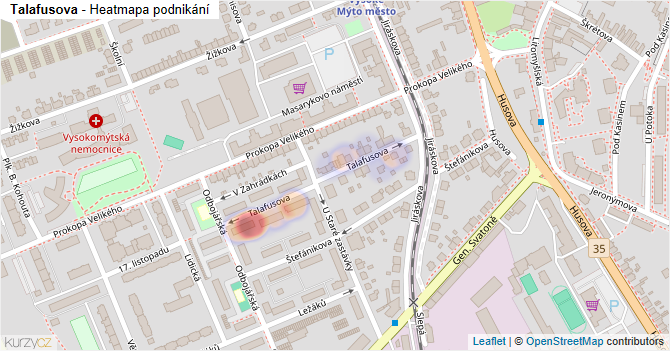 Talafusova - mapa podnikání