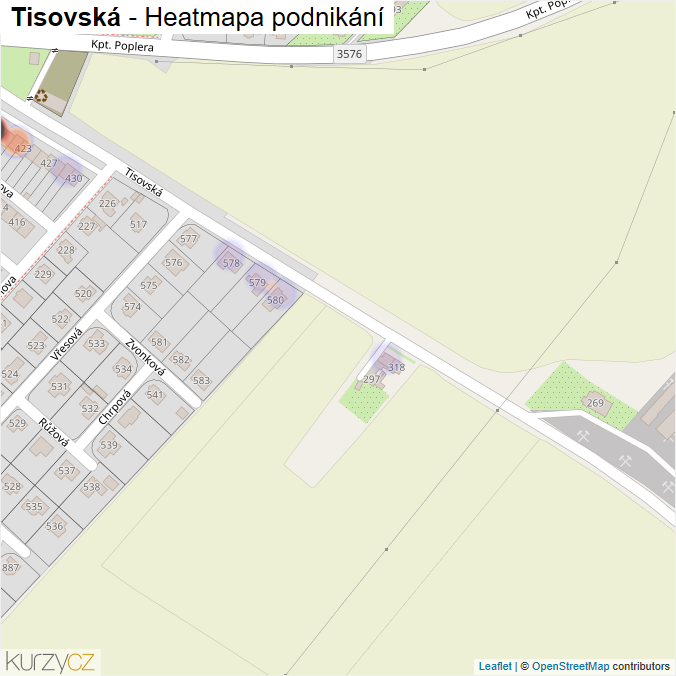 Mapa Tisovská - Firmy v ulici.