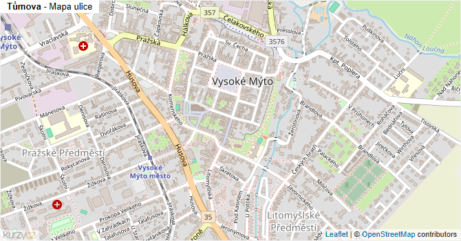 Tůmova - mapa ulice