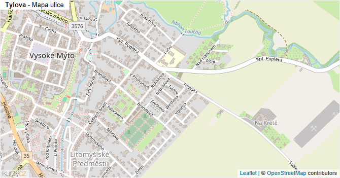 Tylova - mapa ulice