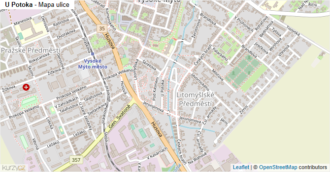U Potoka - mapa ulice