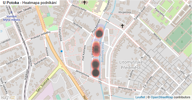 U Potoka - mapa podnikání