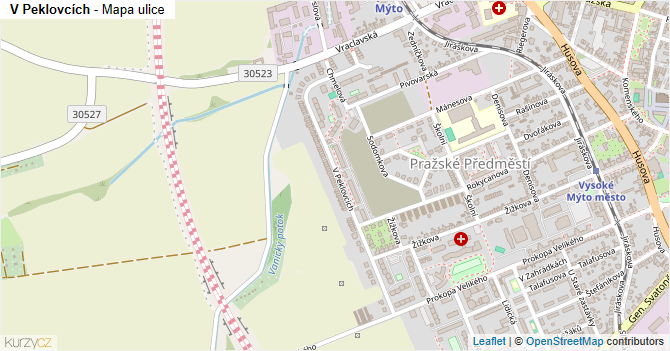 V Peklovcích - mapa ulice