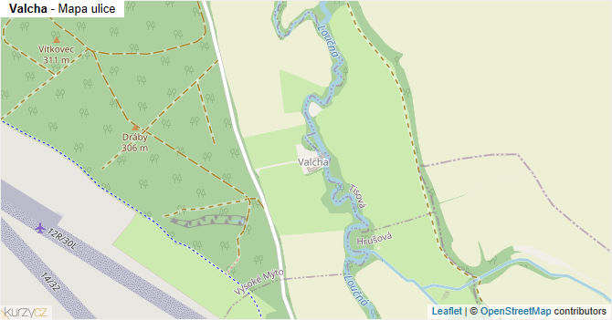Valcha - mapa ulice