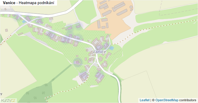 Vanice - mapa podnikání