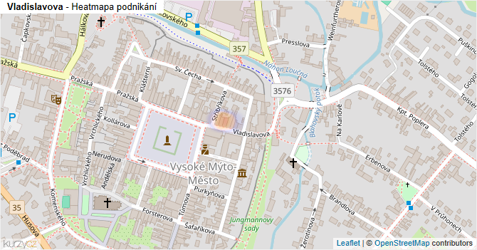 Vladislavova - mapa podnikání