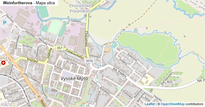 Weinfurtherova - mapa ulice