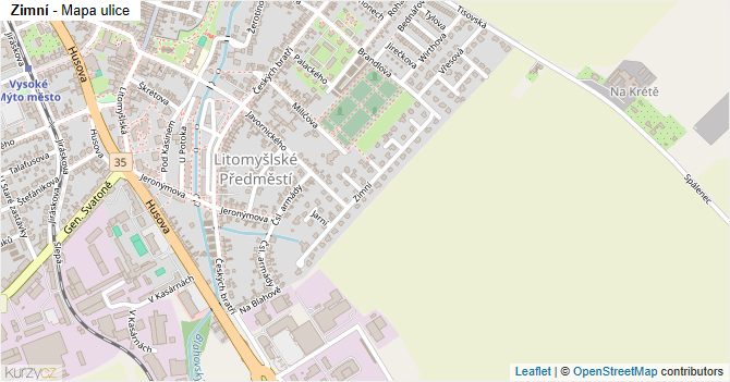 Zimní - mapa ulice