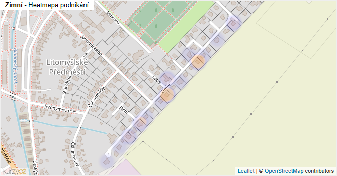 Zimní - mapa podnikání