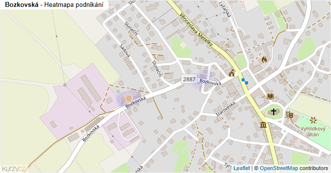 Bozkovská - mapa podnikání