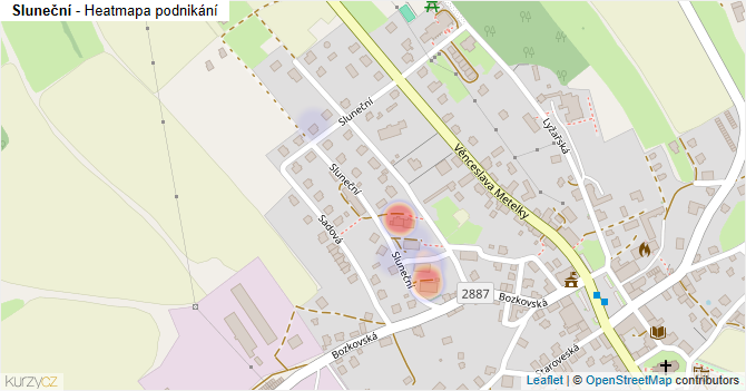 Sluneční - mapa podnikání