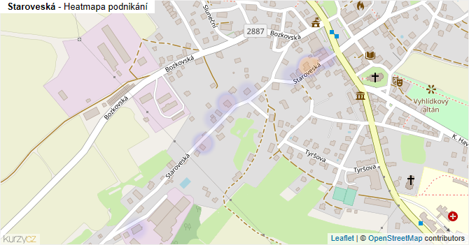 Staroveská - mapa podnikání