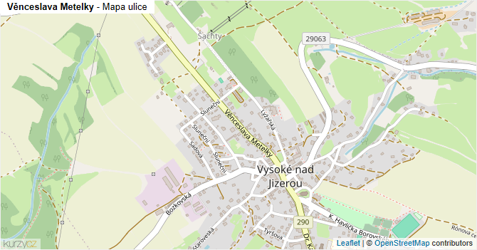 Věnceslava Metelky - mapa ulice
