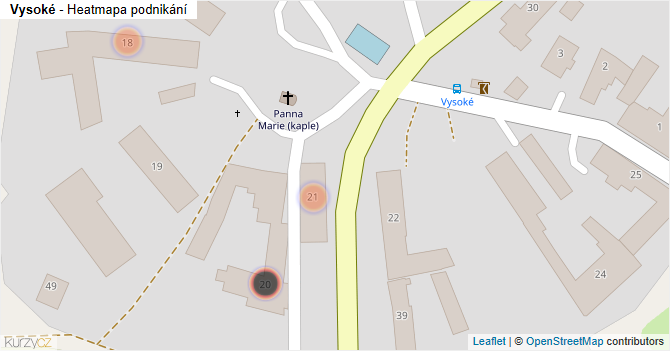 Vysoké - mapa podnikání