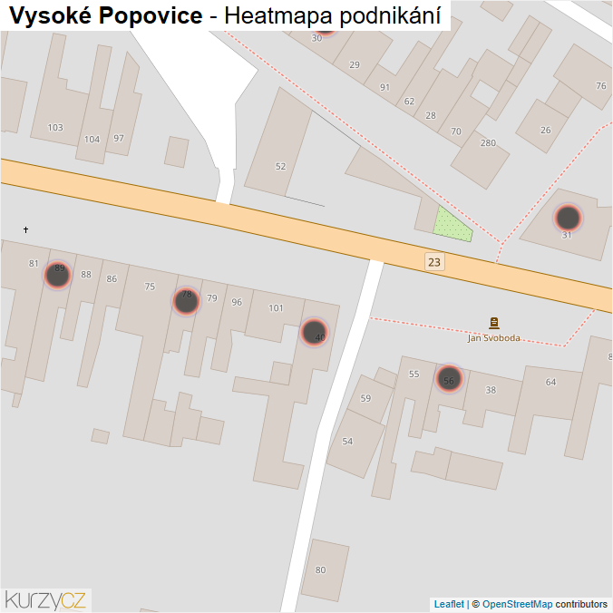 Mapa Vysoké Popovice - Firmy v obci.