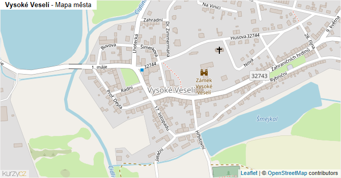 Vysoké Veselí - mapa města