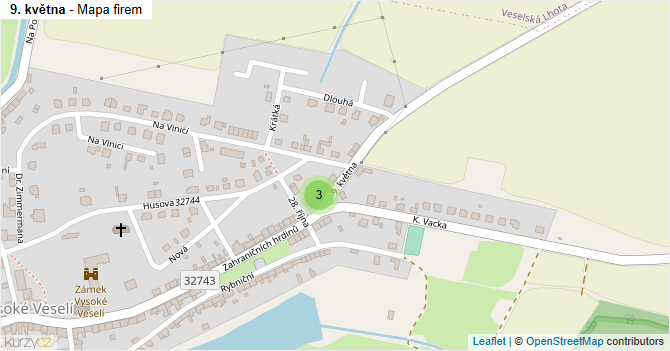 9. května - mapa firem