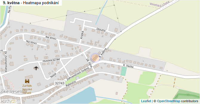9. května - mapa podnikání