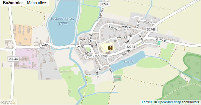 Bažantnice - mapa ulice