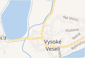 Buvova v obci Vysoké Veselí - mapa ulice