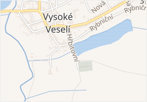 Hřbitovní v obci Vysoké Veselí - mapa ulice