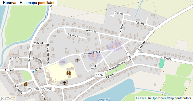 Husova - mapa podnikání