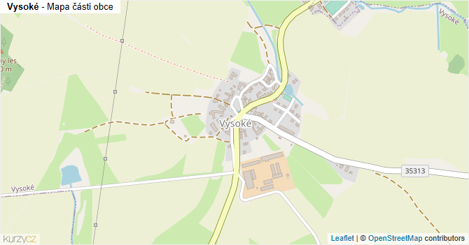 Vysoké - mapa části obce