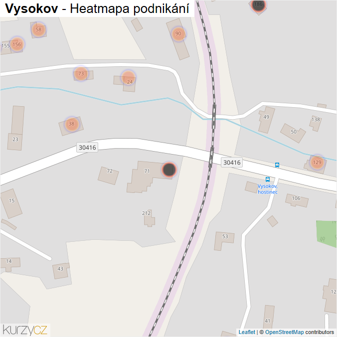 Mapa Vysokov - Firmy v obci.