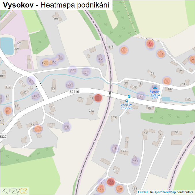 Mapa Vysokov - Firmy v části obce.