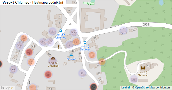 Vysoký Chlumec - mapa podnikání