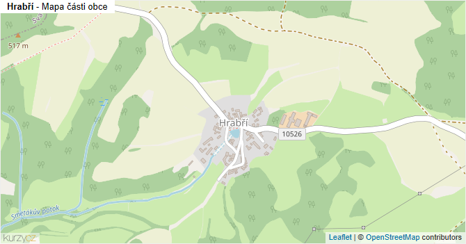 Hrabří - mapa části obce