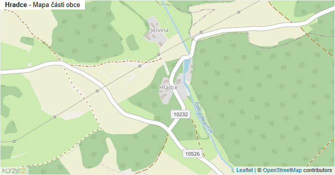 Hradce - mapa části obce
