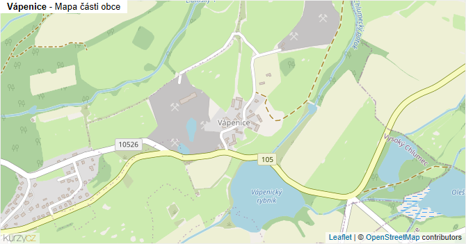 Vápenice - mapa části obce