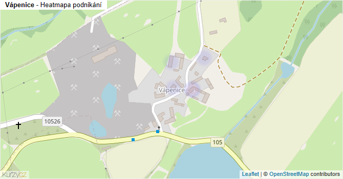 Vápenice - mapa podnikání