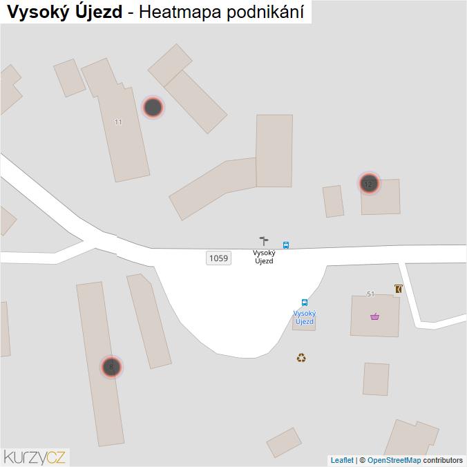 Mapa Vysoký Újezd - Firmy v obci.
