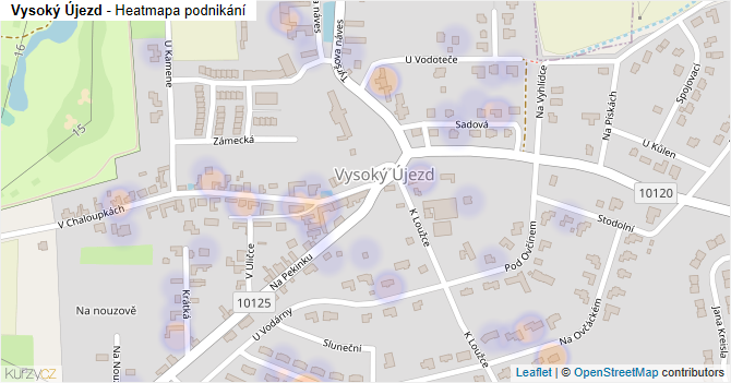 Vysoký Újezd - mapa podnikání