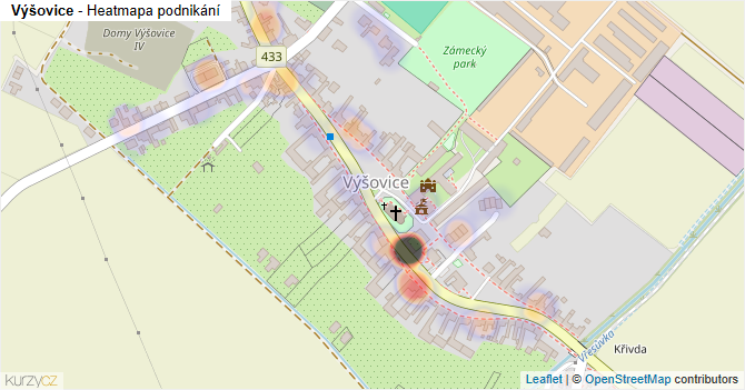 Výšovice - mapa podnikání
