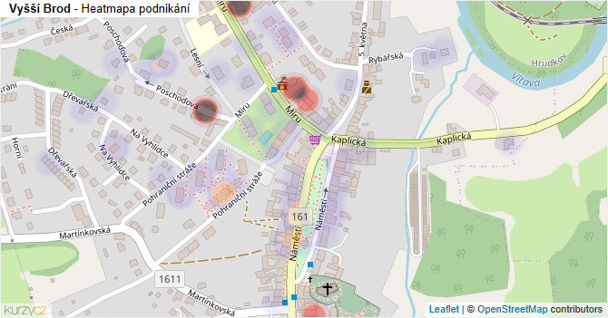 Vyšší Brod - mapa podnikání
