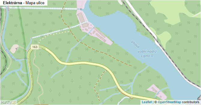 Elektrárna - mapa ulice