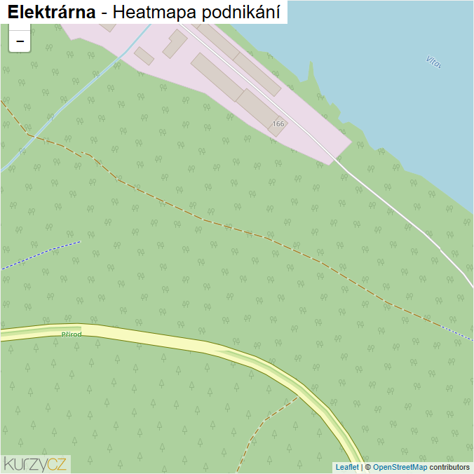 Mapa Elektrárna - Firmy v ulici.