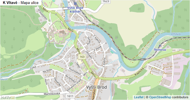 K Vltavě - mapa ulice