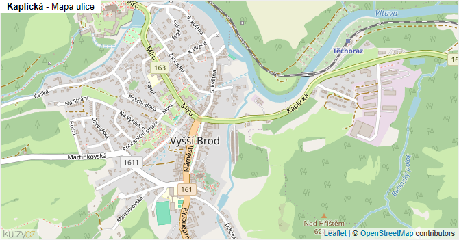 Kaplická - mapa ulice